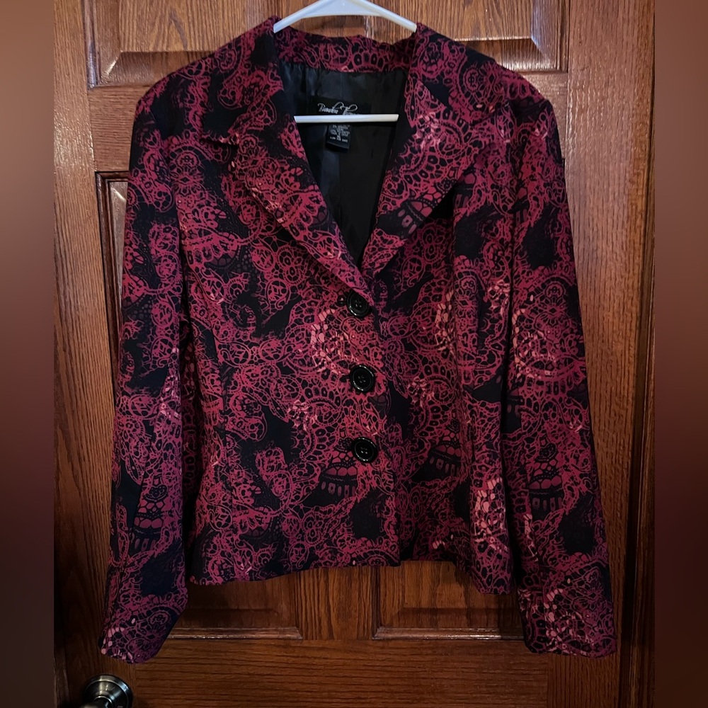 Brandon Thomas XL Red & Black 3 Button Jacket